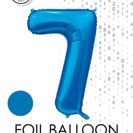 Blauwe Cijfer Ballon 7 Jaar Glans 86cm van WeFiesta koop je bij Partywinkel