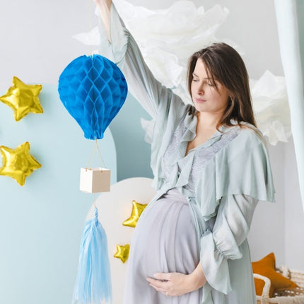 Blauwe Honeycomb Luchtballon van Partydeco koop je bij Partywinkel