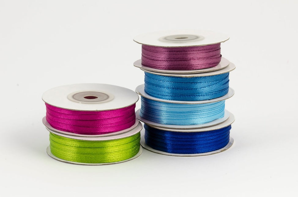 Blauwe Lint 3Mm Glans 50m van Partydeco koop je bij Partywinkel