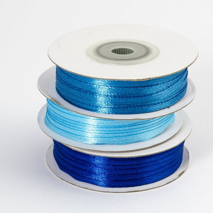 Blauwe Lint 3Mm Glans 50m van Partydeco koop je bij Partywinkel