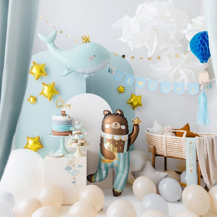 Blauwe Sjerp Mom To Be 75cm van Partydeco koop je bij Partywinkel