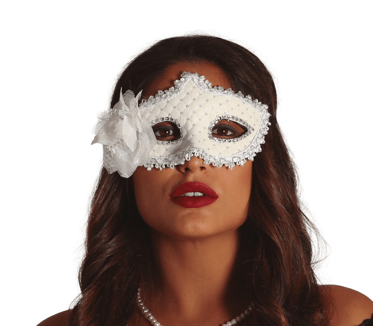 Bloem Masker Wit van Fiestas Guirca koop je bij Partywinkel