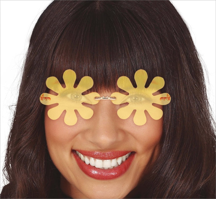 Bloemen Bril Geel van Fiestas Guirca koop je bij Partywinkel