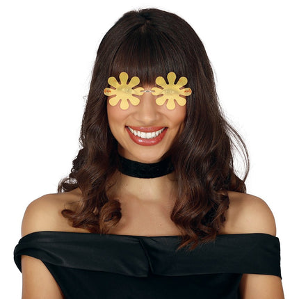 Bloemen Bril Geel van Fiestas Guirca koop je bij Partywinkel