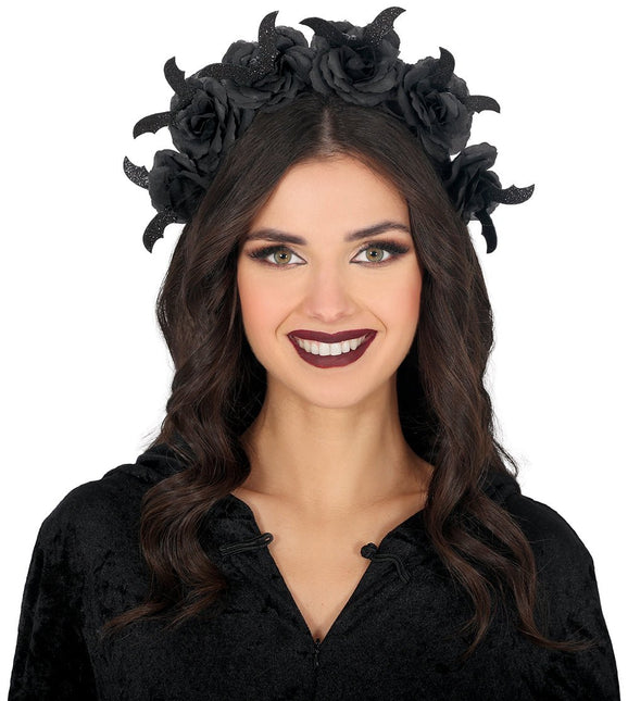 Bloemen Haarband Zwart van Fiestas Guirca koop je bij Partywinkel