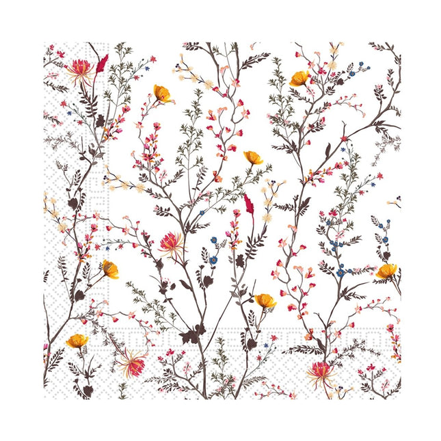 Bloemen Servetten 25cm 20st van Procos koop je bij Partywinkel