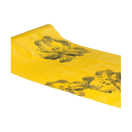 Bloemen Tafelloper Geel 3m van CHAKS koop je bij Partywinkel