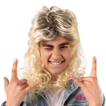 Blonde Pruik Jaren 80 van Partydeco koop je bij Partywinkel