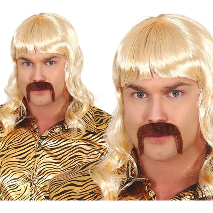 Blonde Pruik Met Snor van Fiestas Guirca koop je bij Partywinkel