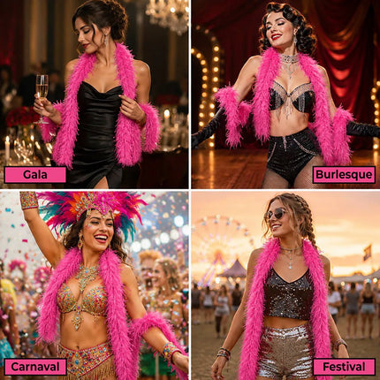 Boa Flair 60 g neonroze (180 cm) van Boland koop je bij Partywinkel