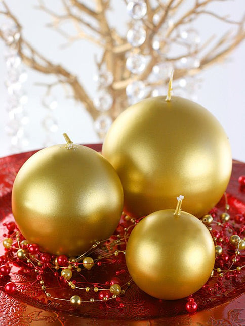 Bolkaarsen Goud Metallic 6cm 10st van Partydeco koop je bij Partywinkel