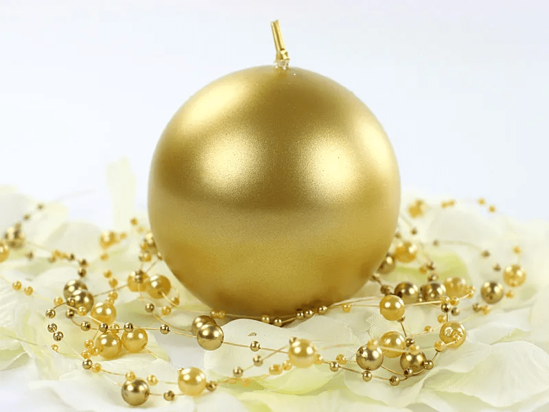 Bolkaarsen Goud Metallic 8cm 6st van Partydeco koop je bij Partywinkel