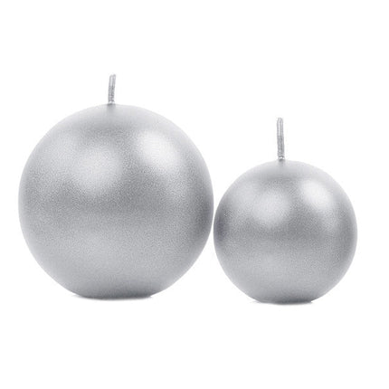 Bolkaarsen Zilver Metallic 8cm 6st van Partydeco koop je bij Partywinkel