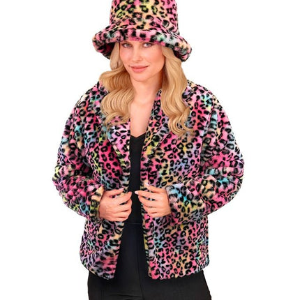 Bontjas Dames Pluche Luipaard Multi van Widmann koop je bij Partywinkel