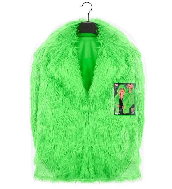 Bontjas Pluche Neon Groen Dames van Widmann koop je bij Partywinkel