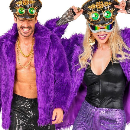 Bontjas Pluche Paars van Widmann koop je bij Partywinkel