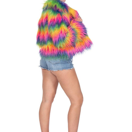 Regenboog Bontjas Dames van Wilbers & Wilbers koop je bij Partywinkel