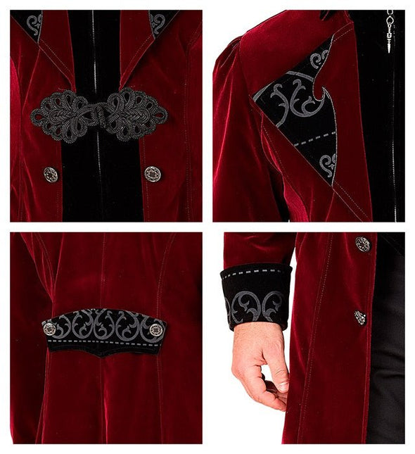 BORDEAUX FLUWELEN GOTHIC JAS HEREN van Widmann koop je bij Partywinkel