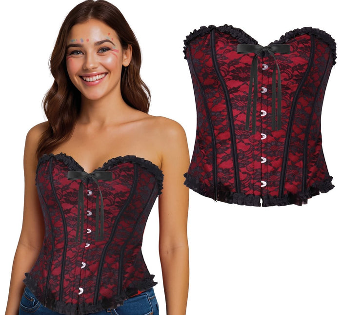 Bordeaux Rode Corset Dames van Fiestas Guirca koop je bij Partywinkel