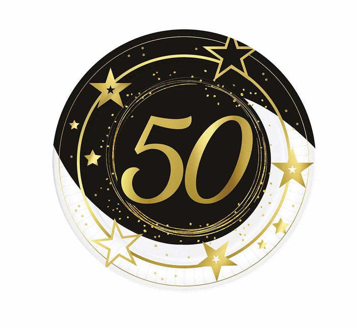 Borden 50 Jaar 23cm 6st van Fiestas Guirca koop je bij Partywinkel