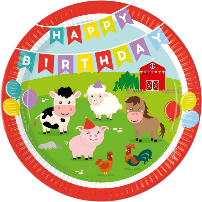 Borden Boerderij 23cm 8st van Procos koop je bij Partywinkel