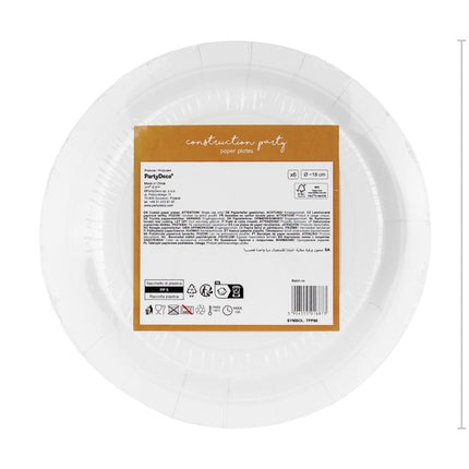 Borden Bouwvoertuigen 18cm 6st van Partydeco koop je bij Partywinkel