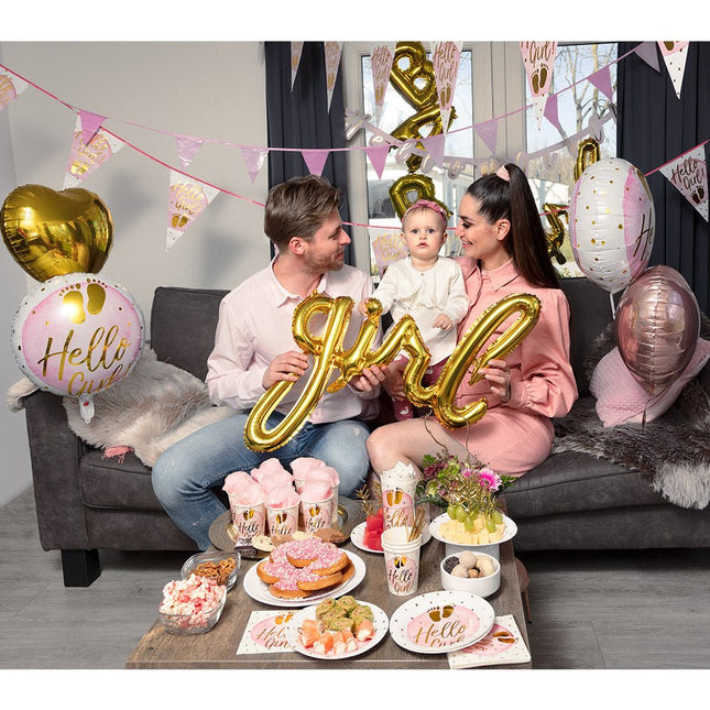 Borden Hello Girl Papier 23cm 10st van Boland koop je bij Partywinkel