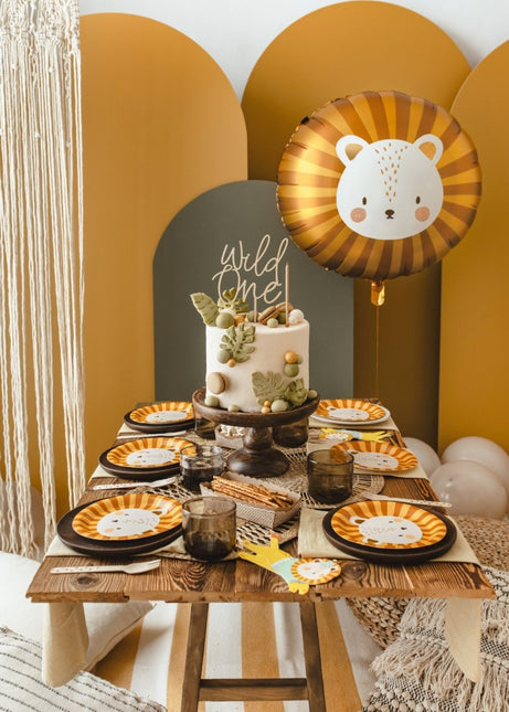 Borden Leeuw 18cm 6st van Partydeco koop je bij Partywinkel