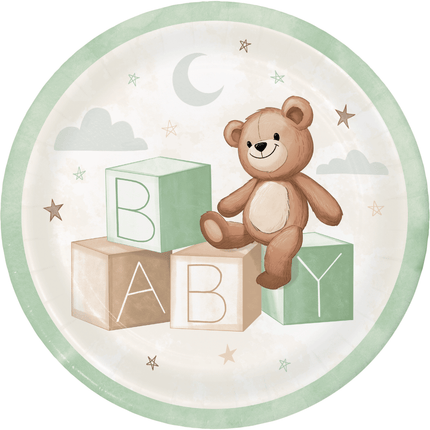 Borden Teddy Beer Baby 23cm 8st van Creative Converting koop je bij Partywinkel