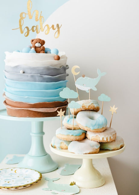Borden Walvis 18cm 6st van Partydeco koop je bij Partywinkel