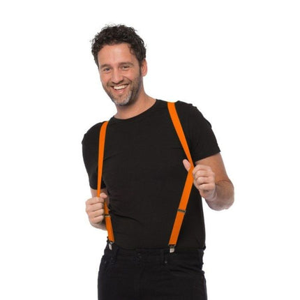 Bretels Oranje - Breedte 2,5 cm van Partychimp koop je bij Partywinkel