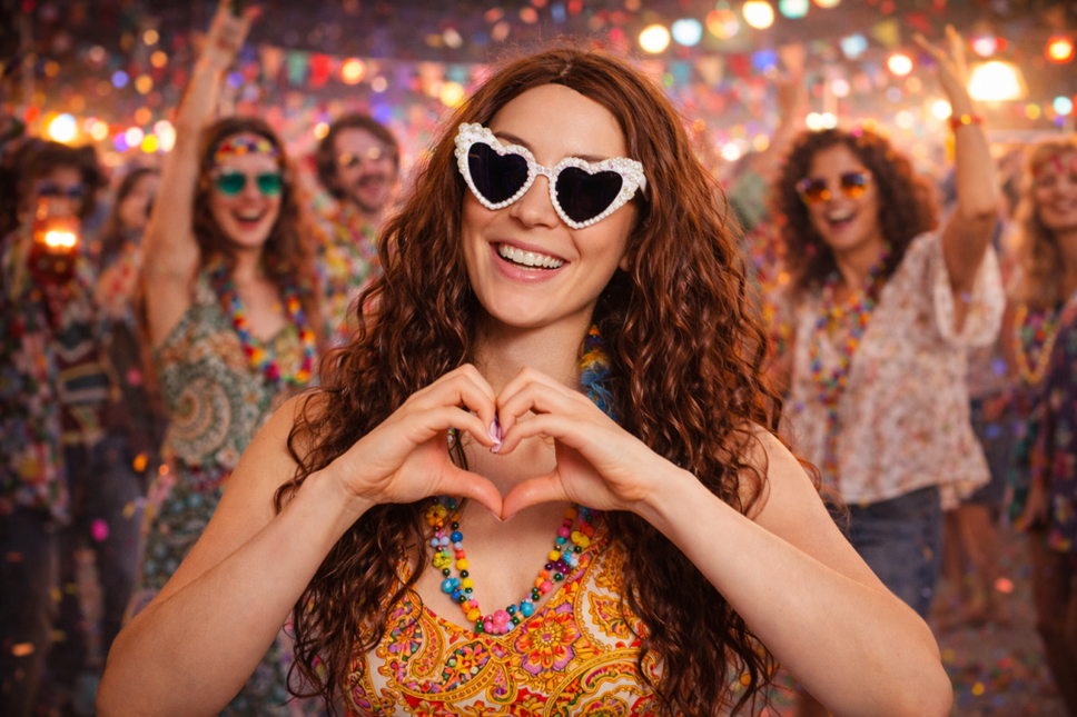 Bril Love Parels van Partychimp koop je bij Partywinkel