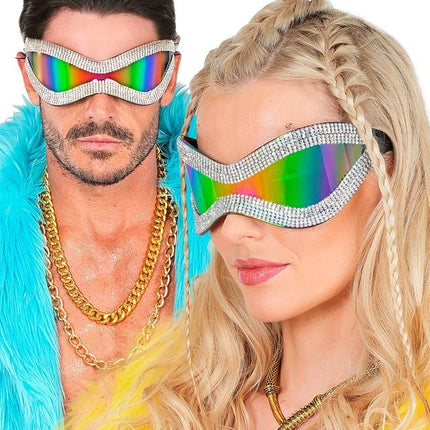 Bril Oversized Met Strass En Paars Glas van Widmann koop je bij Partywinkel