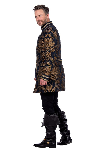 Blauw Gouden Jas Heren Brokaat van Wilbers & Wilbers koop je bij Partywinkel