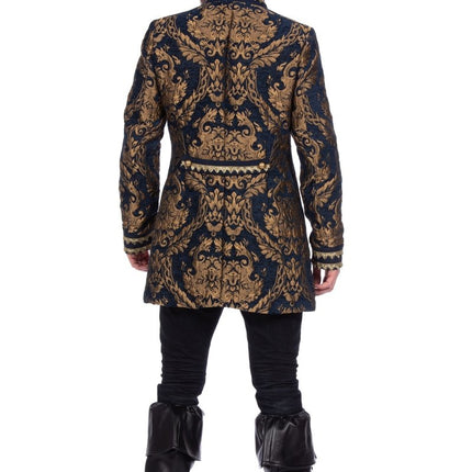 Blauw Gouden Jas Heren Brokaat van Wilbers & Wilbers koop je bij Partywinkel