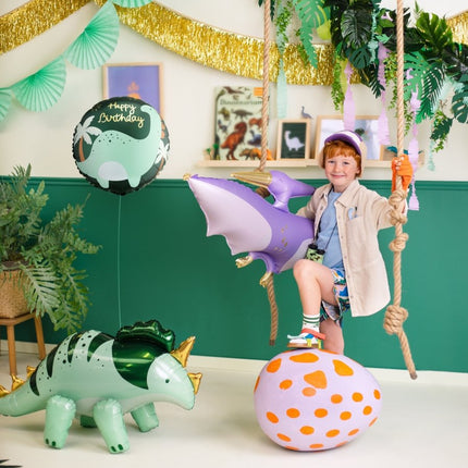 Brontosaurus folieballon, 35x35 cm, mix van Partydeco koop je bij Partywinkel