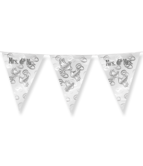 Bruiloft Slingers Mrs, & Mrs, 10m van Paper Dreams koop je bij Partywinkel