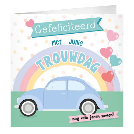 Bruiloft Wenskaart 23cm van Paper Dreams koop je bij Partywinkel