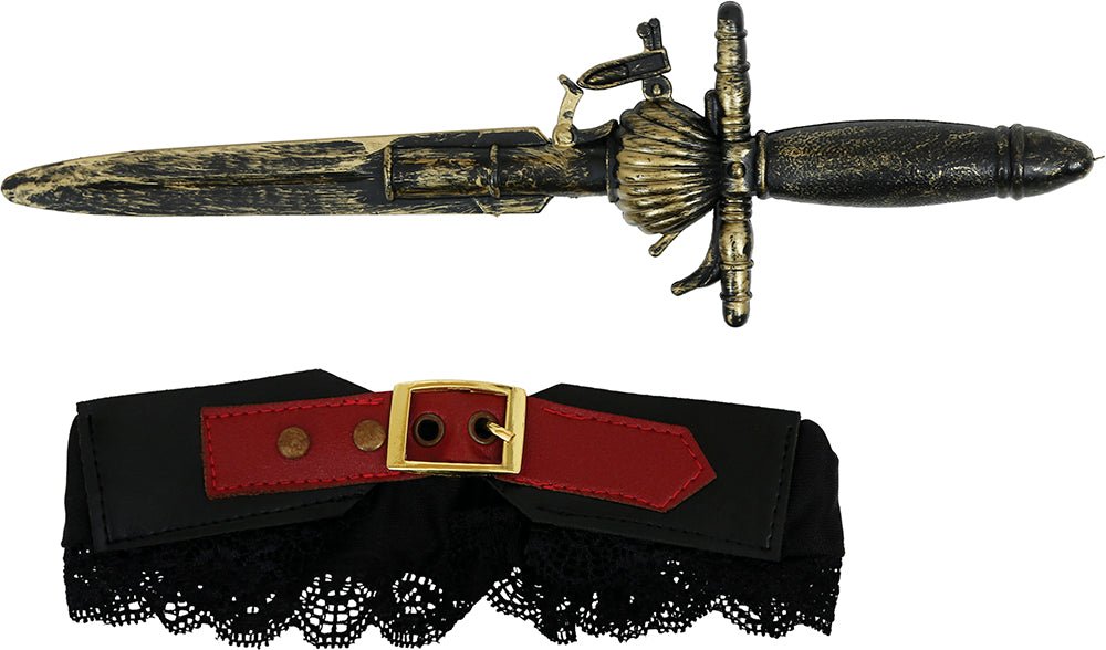 Bruin Nep Mes Met Houder van Fiestas Guirca koop je bij Partywinkel