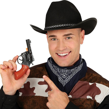 Bruin Zwarte Nep Pistool 18cm van Fiestas Guirca koop je bij Partywinkel