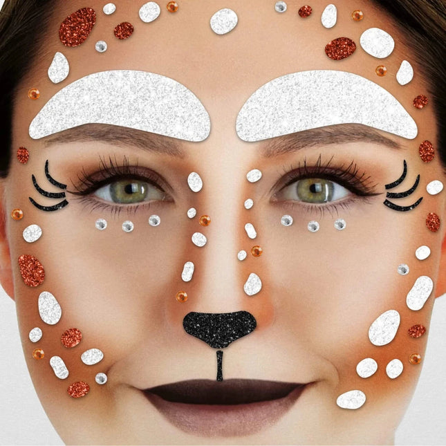Bruine Nep Tattoos Gezicht Glitter Hert van VDV Benefit koop je bij Partywinkel