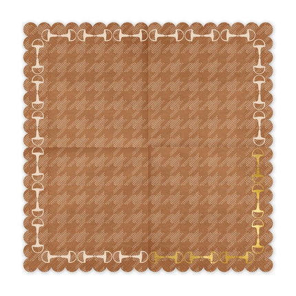 Bruine Servetten 33cm 12st van Partydeco koop je bij Partywinkel