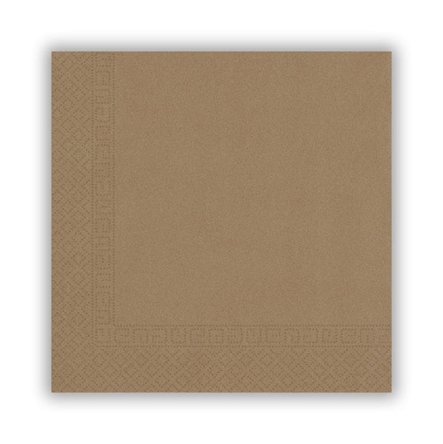 Bruine Servetten Kraft Papier 33cm 20st van Procos koop je bij Partywinkel