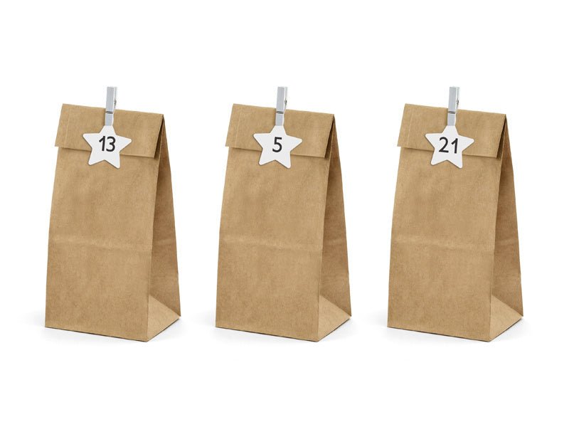 Bruine Uitdeelzakjes Papier 24st van Partydeco koop je bij Partywinkel