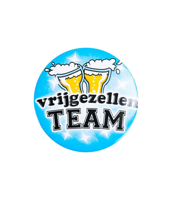 Button Vrijgezellen Team Man 5,5cm van Paper Dreams koop je bij Partywinkel