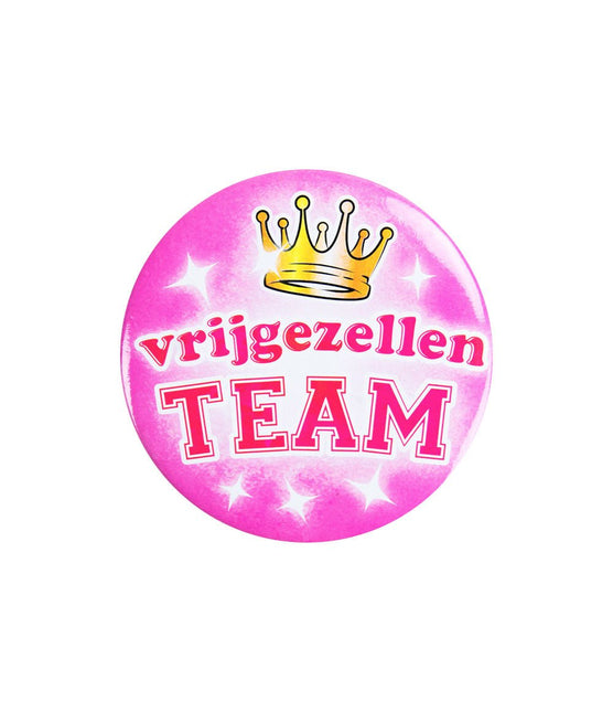 Button Vrijgezellen Team Vrouw 5,5cm van Paper Dreams koop je bij Partywinkel
