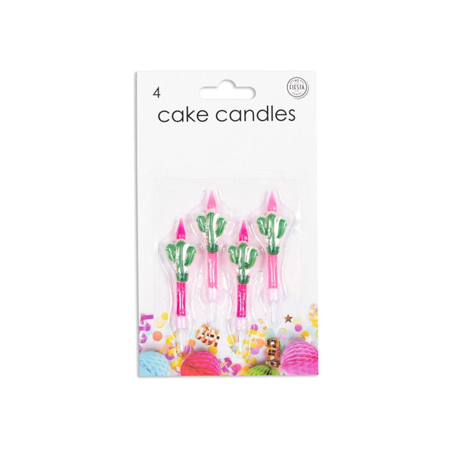 Cactus Kaarsjes 5,9cm 4st van WeFiesta koop je bij Partywinkel