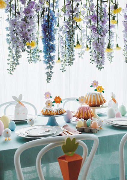 Caketopper Bloemen Mix 13cm 8st van Partydeco koop je bij Partywinkel