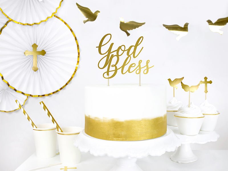 Caketopper Communie 11cm 6st van Partydeco koop je bij Partywinkel