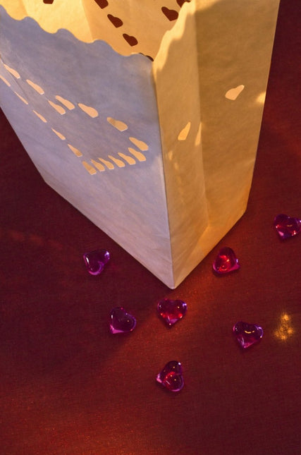 Candle Bags Hartjes 26cm 10st van Partydeco koop je bij Partywinkel